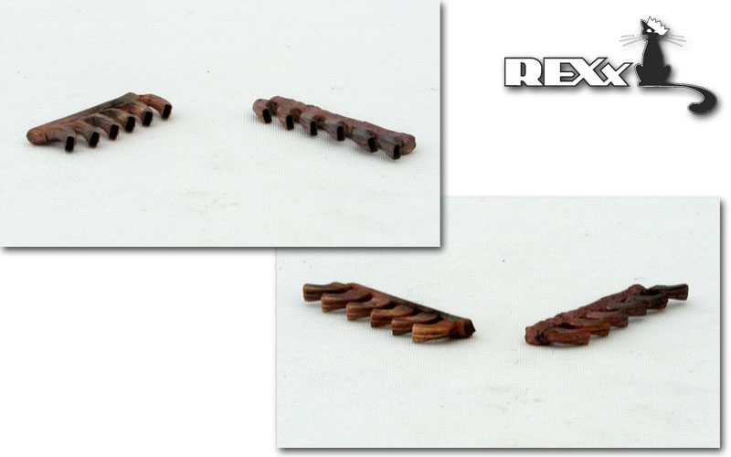 REXX metal exhaust pipes for 1/48 Messerschmitt Bf-109F2/4