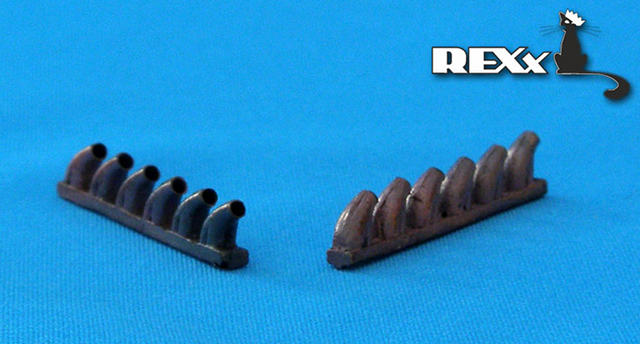 REXX metal exhaust pipes for 1/48 Bell P-39 Airacobra