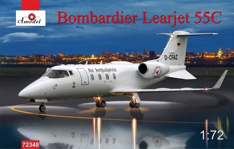 Amodel 1/72 Bombardier Learjet 55C Longhorn business jet airliner