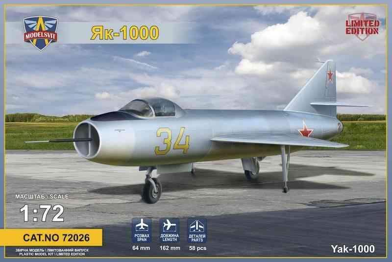 Modelsvit 1/72 Yakovlev Yak-1000 Soviet supersonic technology demonstrator