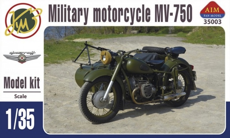 AIM 1/35 MV-750, Soviet postwar motorcycle with sidecar